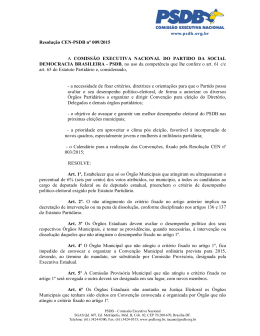 Resolução CEN-PSDB n° 009/2015 A COMISSÃO EXECUTIVA