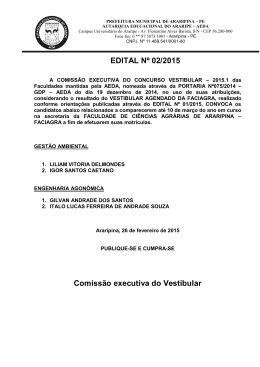 EDITAL Nº 02/2015 Comissão executiva do Vestibular