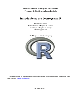 Introdução ao uso do programa R