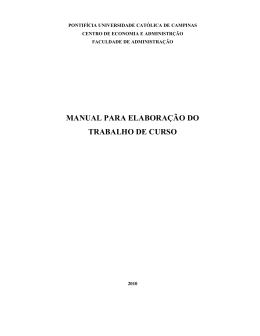 manual para elaboração do trabalho de curso - PUC