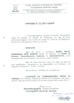 21/2011-cgjus - Tribunal de Justiça do Estado do Tocantins