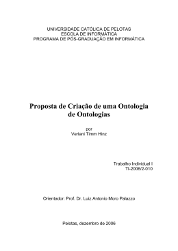 Título provisório: Uma ontologia para a construção de uma ontologia