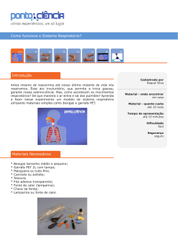 Como funciona o Sistema Respiratório? Introdução Materiais