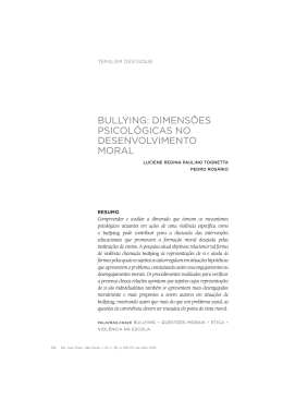 bullying: dimensões psicológicas no desenvolvimento moral