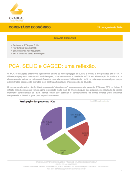 IPCA, SELIC e CAGED: uma reflexão.