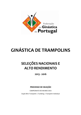 GINÁSTICA DE TRAMPOLINS - Federação de Ginástica de Portugal