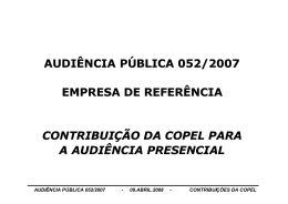audiência pública 052/2007 empresa de referência contribuição da