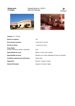 Restaurante O Templo Estrada Nacional, nº233-3 6320