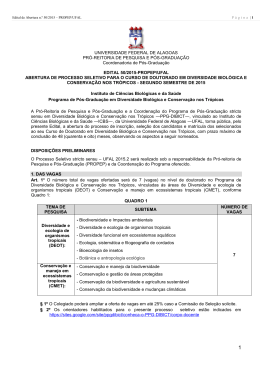 Nº 50 Processo Seletivo 2016.1 - Universidade Federal de Alagoas