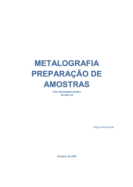 METALOGRAFIA PREPARAÇÃO DE AMOSTRAS