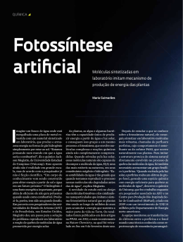 Fotossíntese artificial - Revista Pesquisa FAPESP