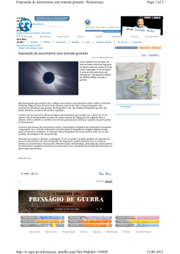 Page 1 of 2 Exposição de astronomia com entrada gratuita