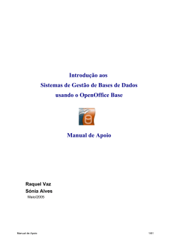 Manual dos SGBD com o OpenOffice Base