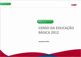 CENSO DA EDUCAÇÃO BÁSICA 2012