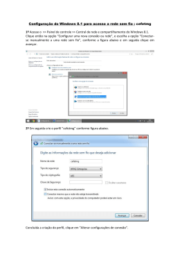 Configuração do Windows 8.1 para acesso a rede sem - CEFET-MG