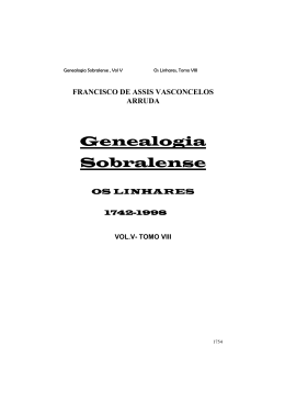 Os Linhares Tomo VIII - Genealogia Sobralense