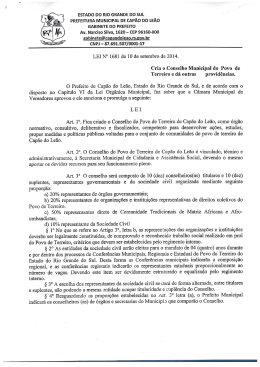 Lei 1681 - Câmara Municipal de Vereadores de Capão do Leão