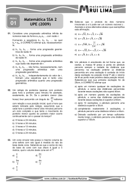 Matemática SSA 2 UPE (2009)