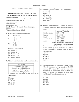 www.exatas.clic3.net UFRGS/2005 – Matemática Josy Rocha 2 3