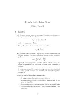 Lista 2 - Lei de Gauss