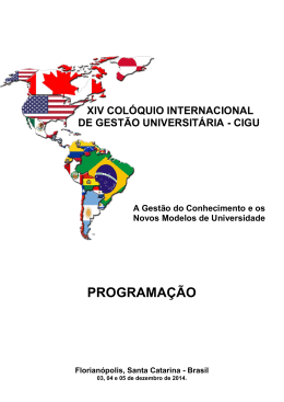 programação - XIV Colóquio Internacional de Gestão Universitária