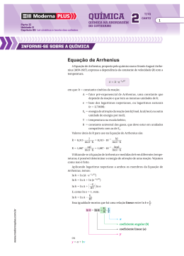 Equação de Arrhenius - PNLD Editora Moderna