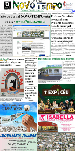 Site do Jornal NOVO TEMPO está no ar: - www
