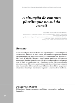 A situação de contato plurilíngue no sul do Brasil
