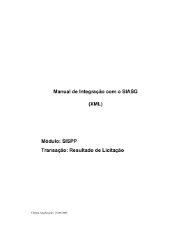 Manual SISPP de integração com o Siasg (XML)