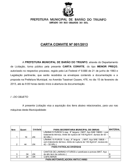 carta convite nº 001/2013 - Prefeitura Municipal de Barão do Triunfo
