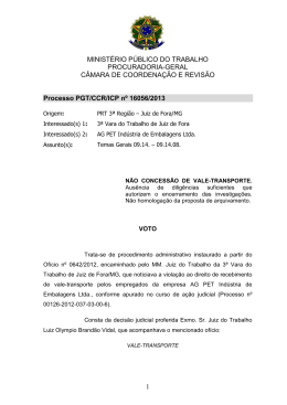 Processo PGT/CCR/nº 16056/2013 - Ministério Público do Trabalho
