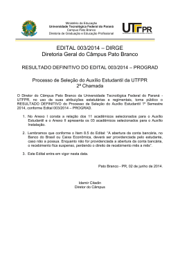 EDITAL 003/2014 – DIRGE Diretoria Geral do Câmpus