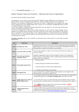 Subject: Program Ciência sem Fronteiras - Admission and