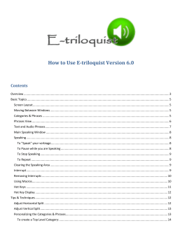 How to Use E-triloquist Version 6.0