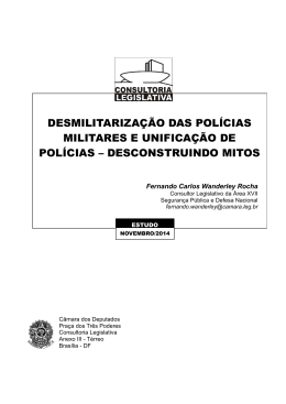 desmilitarização das polícias militares e unificação de