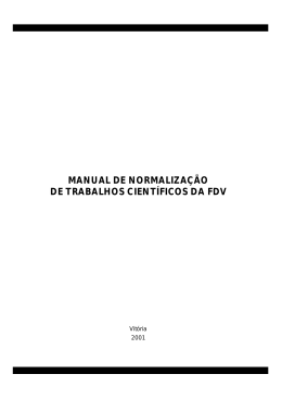 manual de normalização de trabalhos científicos da fdv