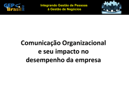 Comunicação Organizacional e seu impacto no desempenho da