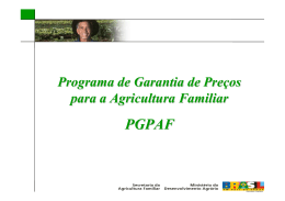 o que é o pgpaf - Ministério da Agricultura