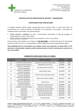Candidatos convocados para contratação em 06.11.2015