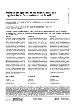 Anemia em gestantes de municípios das regiões Sul e Centro