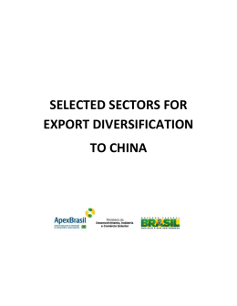 SELECTED SECTORS FOR EXPORT DIVERSIFICATION TO CHINA
