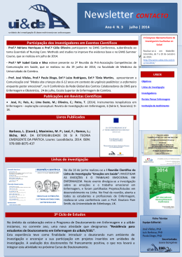 Newsletter CONTACTO - Escola Superior de Enfermagem de Lisboa