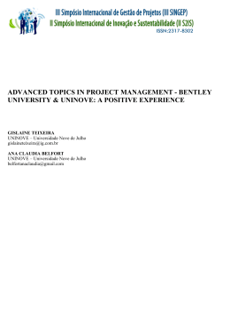 advanced topics in project management - bentley university
