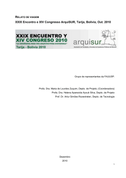 XXIX Encontro e XIV Congresso ArquiSUR, Tarija - FAU
