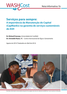 Serviços para sempre : a importância da manutenção do capital