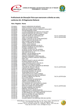 Lista de votantes: Eleições CREF12/PE-AL 2015