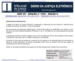 TJ-GO DIÁRIO DA JUSTIÇA ELETRÔNICO - EDIÇÃO 1535