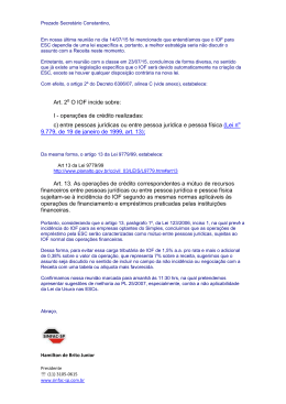 Art. 2 O IOF incide sobre: I - operações de crédito - SINFAC-SP