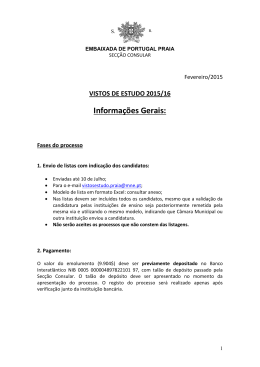 Informações Gerais: - Embaixada de Portugal em Cabo Verde