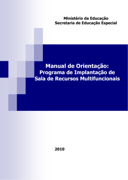 Manual de Orientação: - Observatório Nacional de Educação Especial